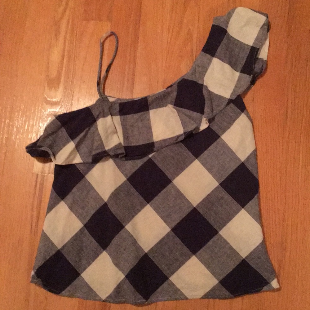 Zara Blue/White Plaid Tank Top Sz S